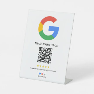 Business Google Review Tabletop Sign l QR Code