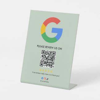 Business Google Review Tabletop Sign l QR Code