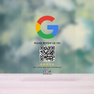Business Google Review Tabletop Sign l QR Code