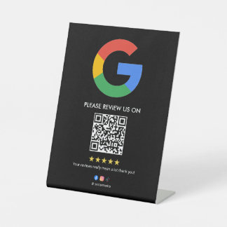 Business Google Review Tabletop Sign l QR Code