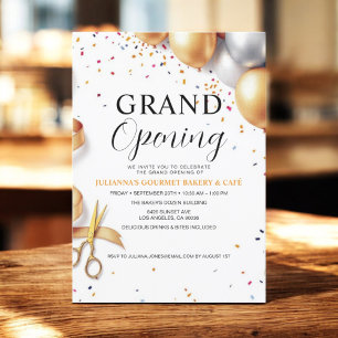 Business Grand Opening Balloons & Ribbon Cutting  Invitation