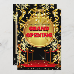 Business grand opening celebration red carpet VIP Invitation