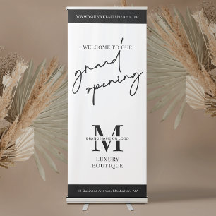 Business Grand Opening Minimalist Logo Modern Retractable Banner