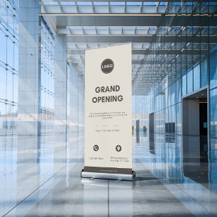 Business Grand Opening Minimalist Retractable Banner