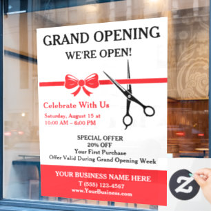 Business Grand Opening Window Cling