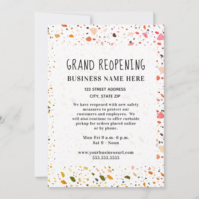 Business Grand Reopening Covid Safety Invitation (Front)