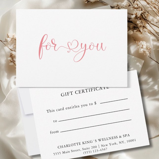 BUSINESS GRANT CERTIFICATE for you (BUSINESS GIFT CERTIFICATE | for you, white.)