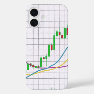  Business graph on stock market iPhone 16 Case