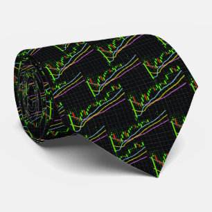Business graph on stock market tie