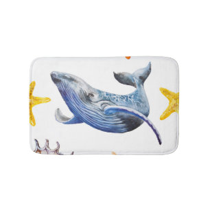 Business Graph Whale: Candlestick Chart Bath Mat