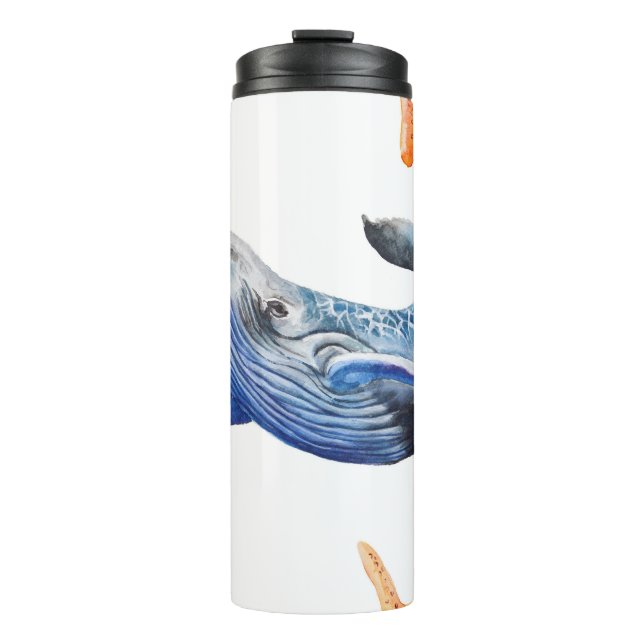 Business Graph Whale: Candlestick Chart Thermal Tumbler (Front)