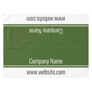 Business Green and White Company Name Website Text Tablecloth