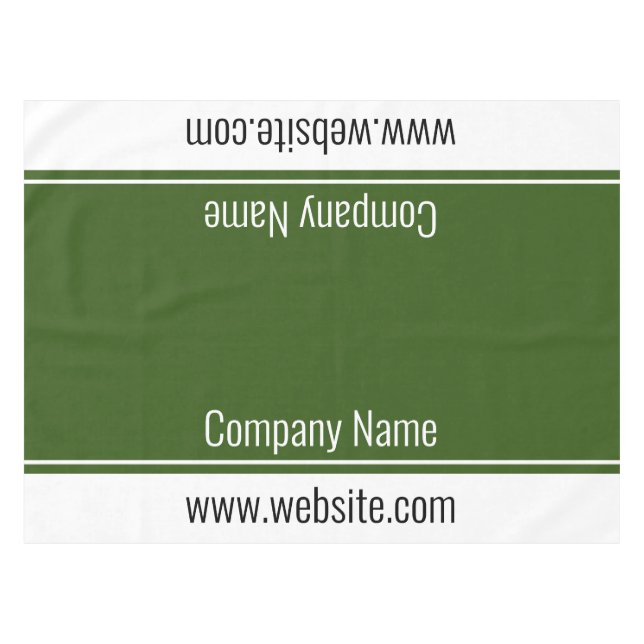 Business Green and White Company Name Website Text Tablecloth (Front (Horizontal))