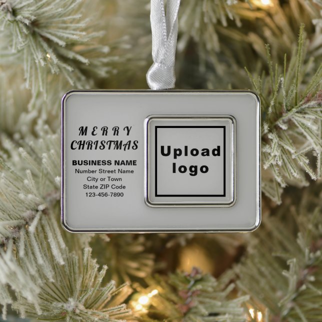 Business Grey Framed Rectangle Christmas Ornament (Tree)