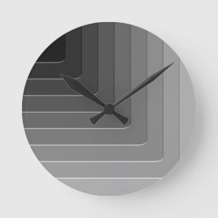 Business grey monochrome round clock
