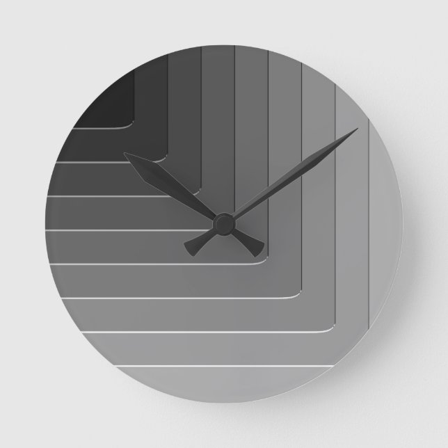 Business grey monochrome round clock (Front)