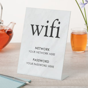 Business Guest Wifi Password and Network Pedestal Sign