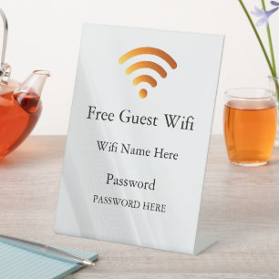 Business Guest Wifi Password and Network Pedestal Sign