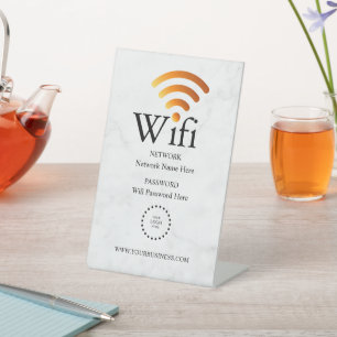 Business Guest Wifi Password and Network Pedestal Sign