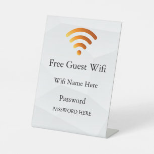 Business Guest Wifi Password and Network Pedestal Sign