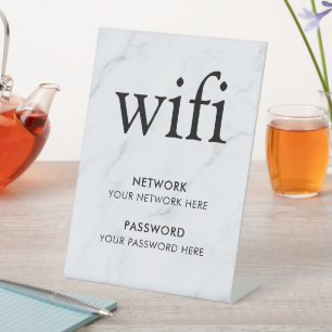 Business Guest Wifi Password and Network Pedestal Sign
