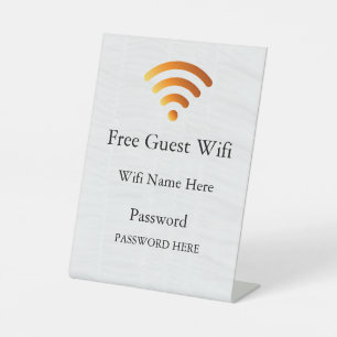Business Guest Wifi Password and Network Pedestal Sign