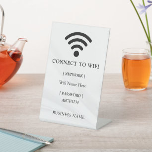 Business Guest Wifi Password and Network Pedestal Sign