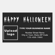 Business Halloween Black Rectangle Sticker