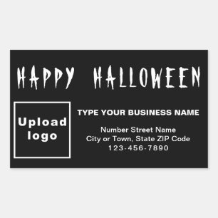 Business Halloween Black Rectangle Sticker