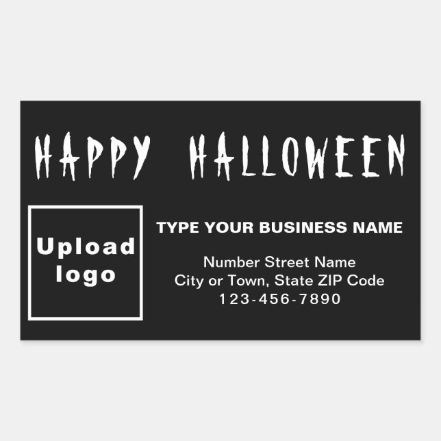 Business Halloween Black Rectangle Sticker (Front)