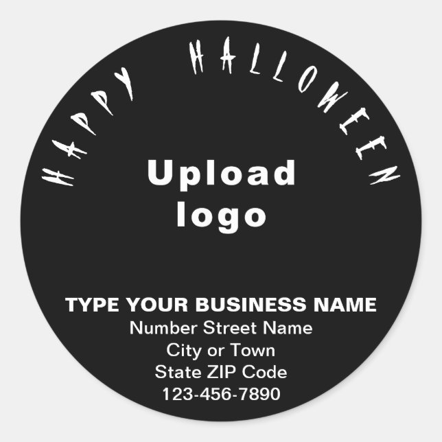Business Halloween Black Round Sticker (Front)