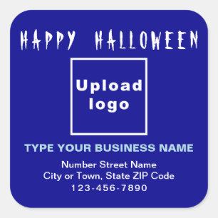 Business Halloween Blue Square Sticker