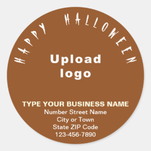 Business Halloween Brown Round Sticker