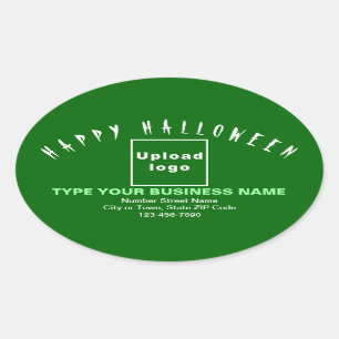 Business Halloween Green Oval Sticker