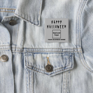 Business Halloween Greeting Grey Square Button