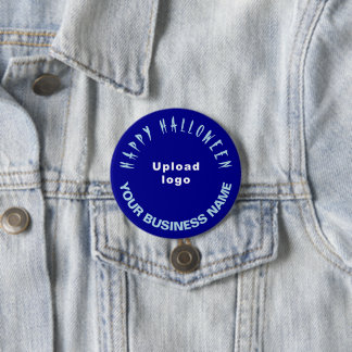 Business Halloween Greeting on Blue Round Shape 7.5 Cm Round Badge
