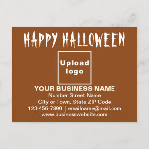 Business Halloween Greeting on Brown Postcard