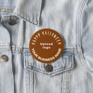 Business Halloween Greeting on Brown Round Shape 7.5 Cm Round Badge
