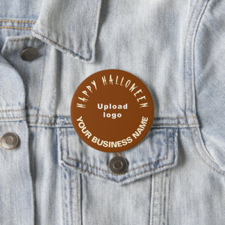 Business Halloween Greeting on Brown Round Shape 7.5 Cm Round Badge