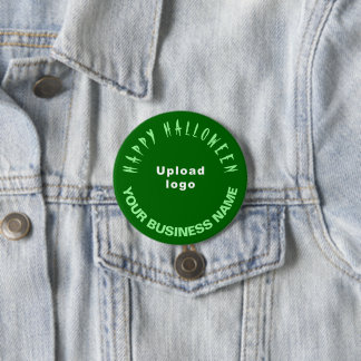 Business Halloween Greeting on Green Round Shape 7.5 Cm Round Badge