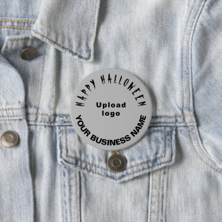 Business Halloween Greeting on Grey Round Shape 7.5 Cm Round Badge