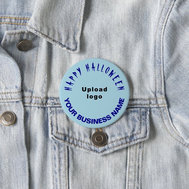 Business Halloween Greeting on Light Blue Round 7.5 Cm Round Badge (In Situ)