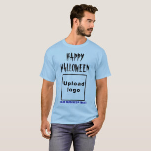 Business Halloween Greeting on Light Blue T-Shirt