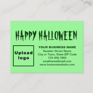 Business Halloween Greeting on Light Green Enclosure Card