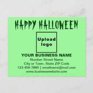 Business Halloween Greeting on Light Green Postcard