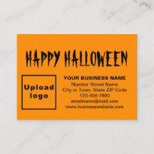 Business Halloween Greeting on Orange Colour