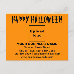 Business Halloween Greeting on Orange Colour Postcard