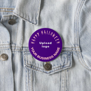 Business Halloween Greeting on Purple Round Shape 7.5 Cm Round Badge