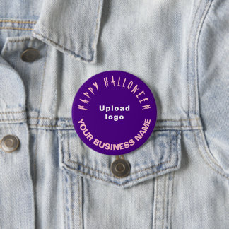 Business Halloween Greeting on Purple Round Shape 7.5 Cm Round Badge