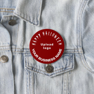 Business Halloween Greeting on Red Round Shape 7.5 Cm Round Badge